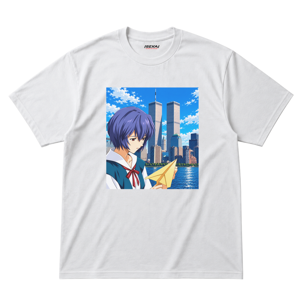 Evangelion Rei Ayanami dark humour graphic tee, unisex anime t-shirt by Isekai Archives